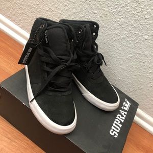 Supra Hi-top Sneakers Croc/Faux Suede Blk Sz 7